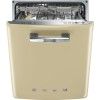 GRADE A2 - Smeg 50&#39;s Retro Style DI6FABCR 13 Place Semi Integrated Dishwasher - Cream Door