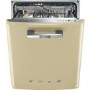 Smeg 50's Retro Style DI6FABCR 13 Place Semi Integrated Dishwasher - Cream Door