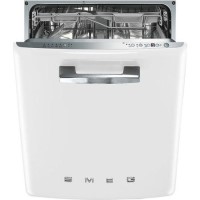 Smeg DI6FABWH 60cm 50s Style White Built-in Dishwasher with 13 place settings and FlexiDuo Baskets