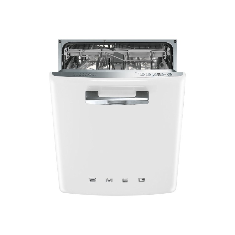 Smeg DI6FABWH 60cm 50s Style White Built-in Dishwasher with 13 place settings and FlexiDuo Baskets