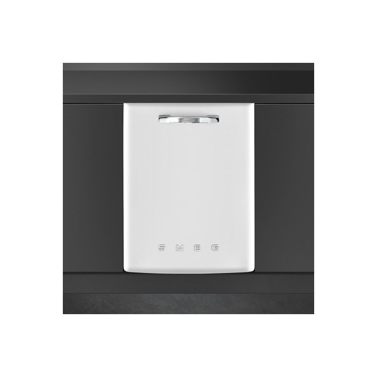 Smeg DI6FABWH 60cm 50s Style White Built-in Dishwasher with 13 place settings and FlexiDuo Baskets