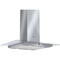 Bosch DIA09E751B Exxcel Facetted Box Design And Glass Canopy 90cm Island Hood in Brushed steel