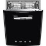 Smeg Retro Integrated Dishwasher - Black - B-Rated, Black control panel