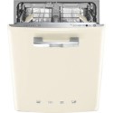 DIFABCR Smeg Retro Integrated Dishwasher - Cream - B-Rated, Silver control panel
