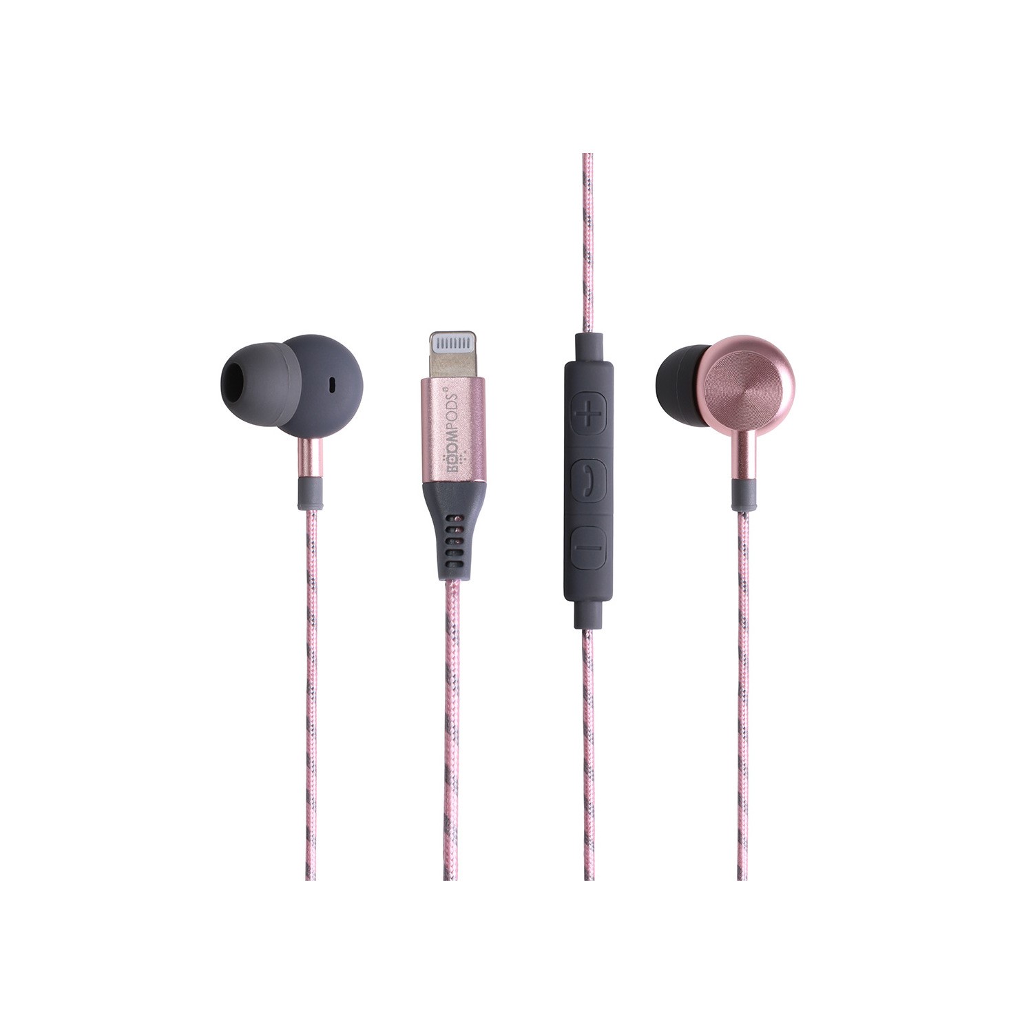 BoomPods DigiBuds Lightning Connector Earbuds Mfi Certified Rose