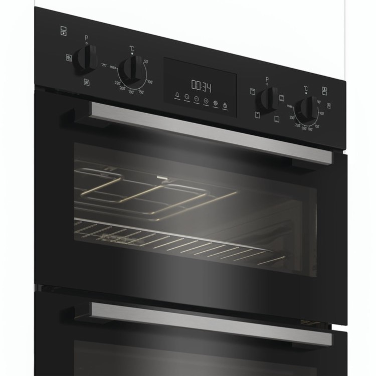 Indesit Electric Built In Double Oven - Black