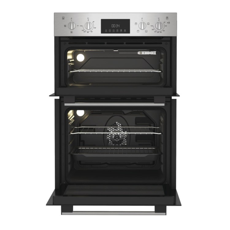 Indesit Electric Built In Double Oven - Stainless Steel