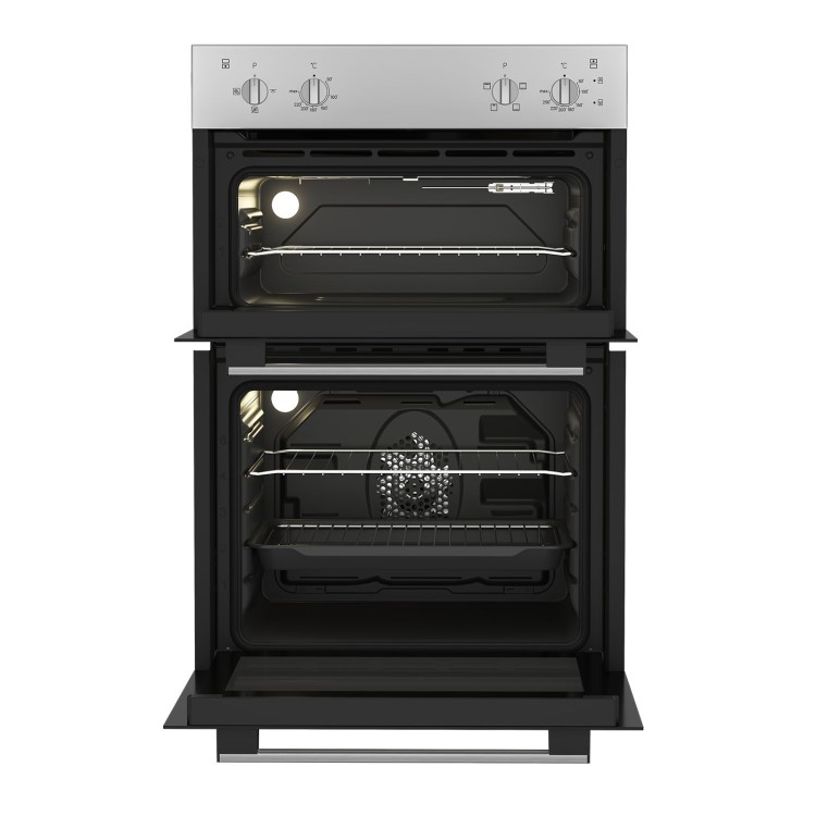 Indesit Electric Built In Double Oven - Silver