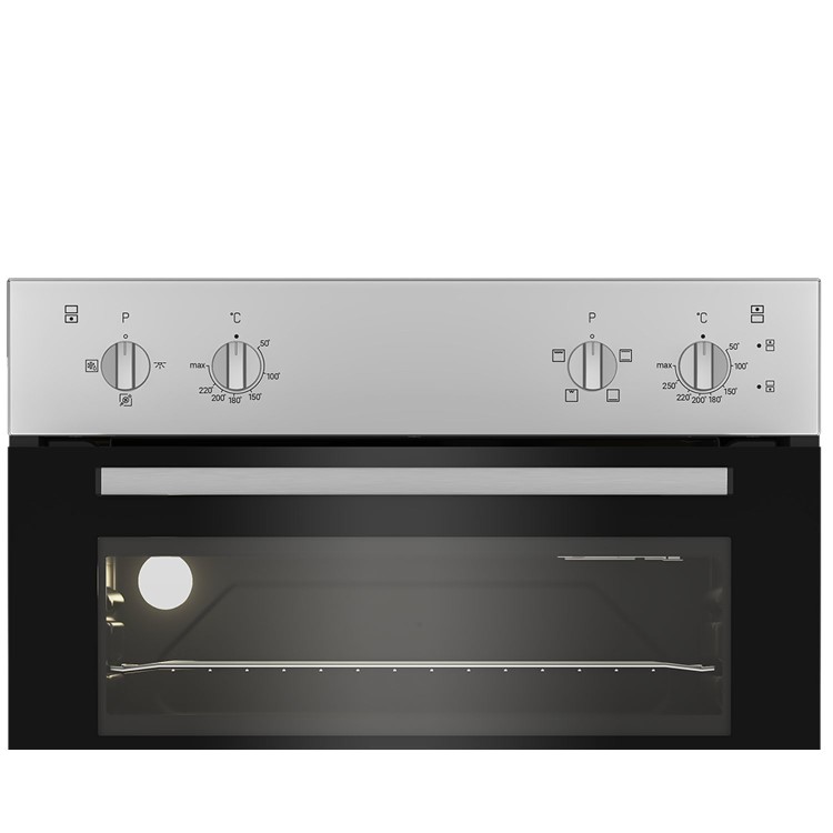 Indesit Electric Built In Double Oven - Silver