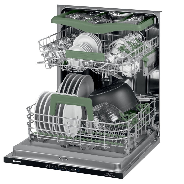 Smeg Integrated Dishwasher - Condenser Drying C-Rated Black Control Panel