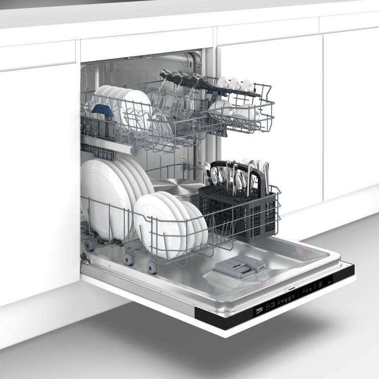 Beko Integrated Dishwasher - Quick&Shine D-Rated Black Control Panel