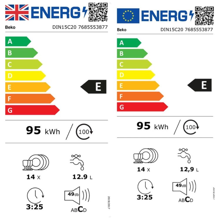 Beko Integrated Dishwasher – Quick&Shine&#153; Black Control Panel