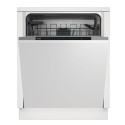 DIN16430 Beko Quick&Shine Integrated Dishwasher - D-Rated Black and silver control panel