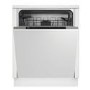 Beko Quick&Shine Integrated Dishwasher - D-Rated Black and silver control panel