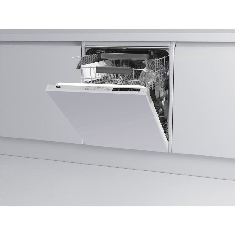 BEKO DIN28320 EcoSmart 13 Place Fully Integrated Dishwasher With Cutlery Tray