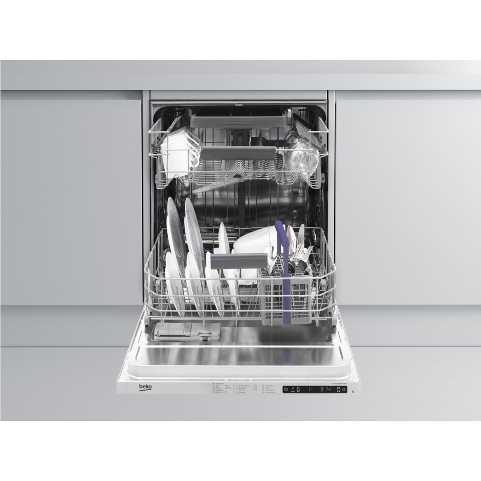 BEKO DIN28320 EcoSmart 13 Place Fully Integrated Dishwasher With Cutlery Tray Appliances Direct