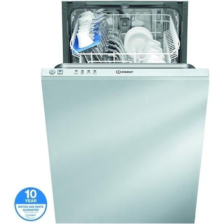 GRADE A1 - Indesit DISR14B1 10 Place Slimline Fully Integrated Dishwasher