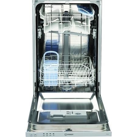 GRADE A1 - Indesit DISR14B1 10 Place Slimline Fully Integrated Dishwasher