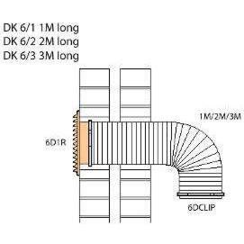 Brand New Elica-DK6/1 150mm Ducting Kit Round Flexi 1m Long C/STONE Kitchen UK 
