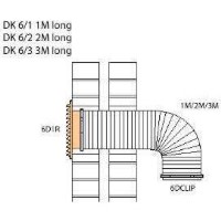 Elica DK6/1 150mm Wide 1m Long Round Flexi Ducting Kit