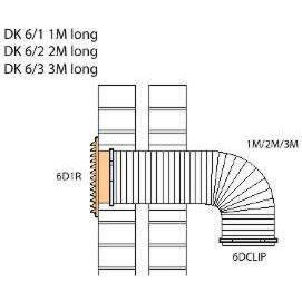 Elica DK6/1 150mm Wide 1m Long Round Flexi Ducting Kit