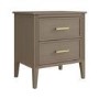 ONLY OPENED - Wide Dark Wood 2-Drawer Bedside Table - Delilah
