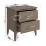 ONLY OPENED - Wide Dark Wood 2-Drawer Bedside Table - Delilah