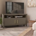 DLH021 Corner Dark Wooden TV Stand with Storage - TV's up to 43" - Delilah