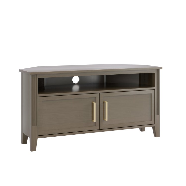 Corner Dark Wooden TV Stand with Storage - TV's up to 43" - Delilah