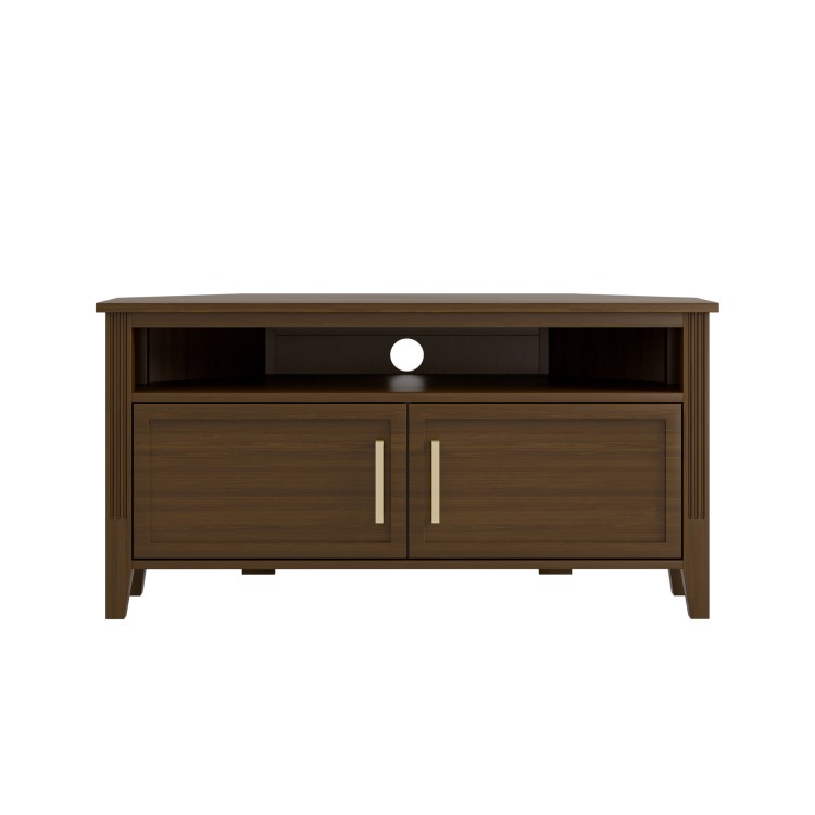 Corner Walnut TV Stand with Storage - TV's up to 43" - Delilah