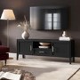 Large Black Wooden TV Stand with Storage - TV's up to 65" - Delilah