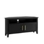 Corner Black Wooden TV Stand with Storage - TV's up to 43" - Delilah