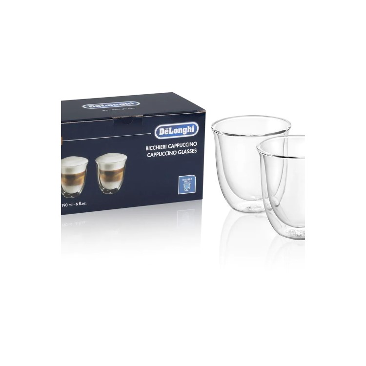 Delonghi Double Wall Cappuccino Glasses - Set Of 2