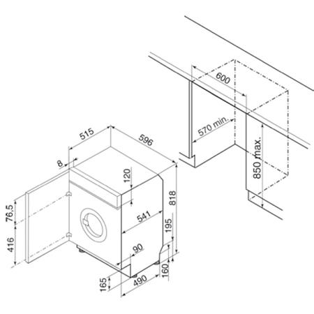 De Dietrich DLZ693BU 6/4kg Integrated Washer Dryer