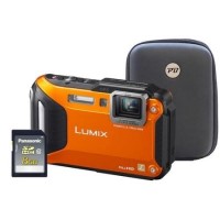 Panasonic DMC-FT5 3D Orange Camera Kit inc 8GB Class 10 SD Card and Hard Case