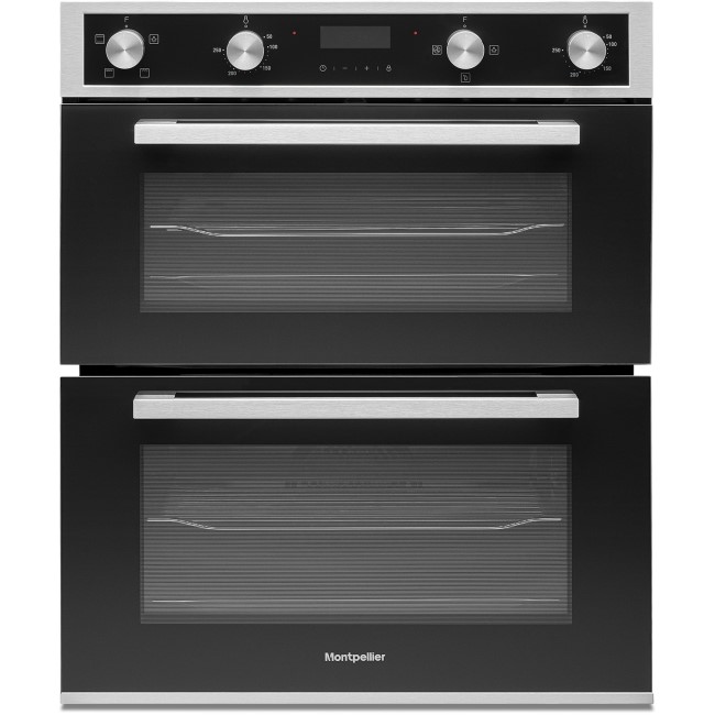 GRADE A1 - Montpellier DO3550UB Electric Built-under Double Oven - Black