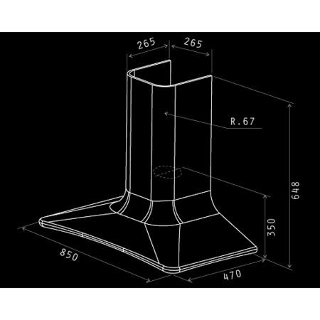 Elica DOLCE_WHITE Decorative Chimney Cooker Hood 860mm White