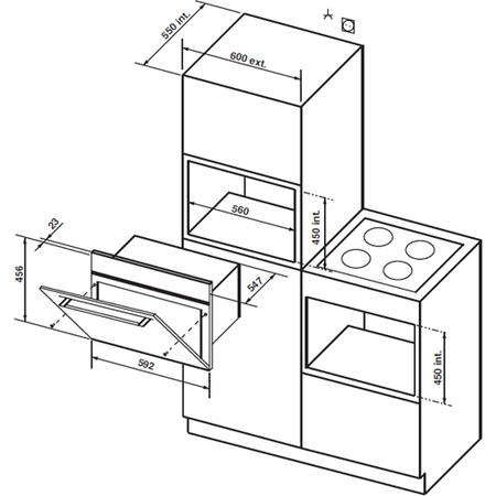 GRADE A2 - Minor Cosmetic Damage - De Dietrich DOS1045X Multifunction Compact Electric Single Oven - Stainless Steel