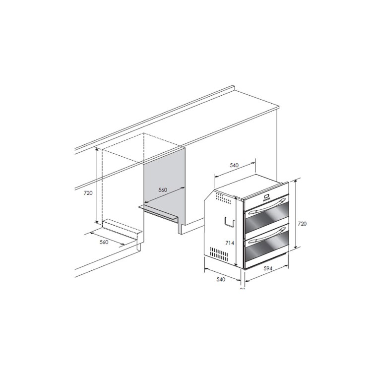 NordMende DOU313BL Black Built-under Multifunction Double Oven