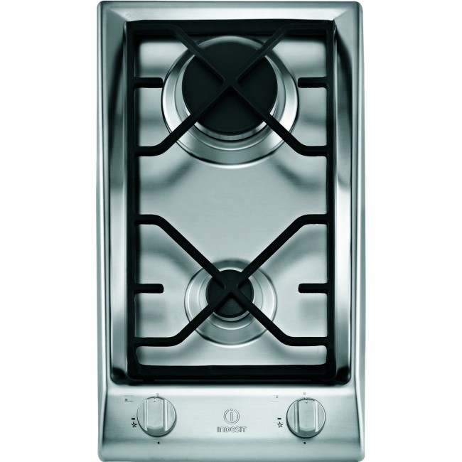 Indesit DP2GS 29cm Two Burner Gas Hob - Stainless Steel