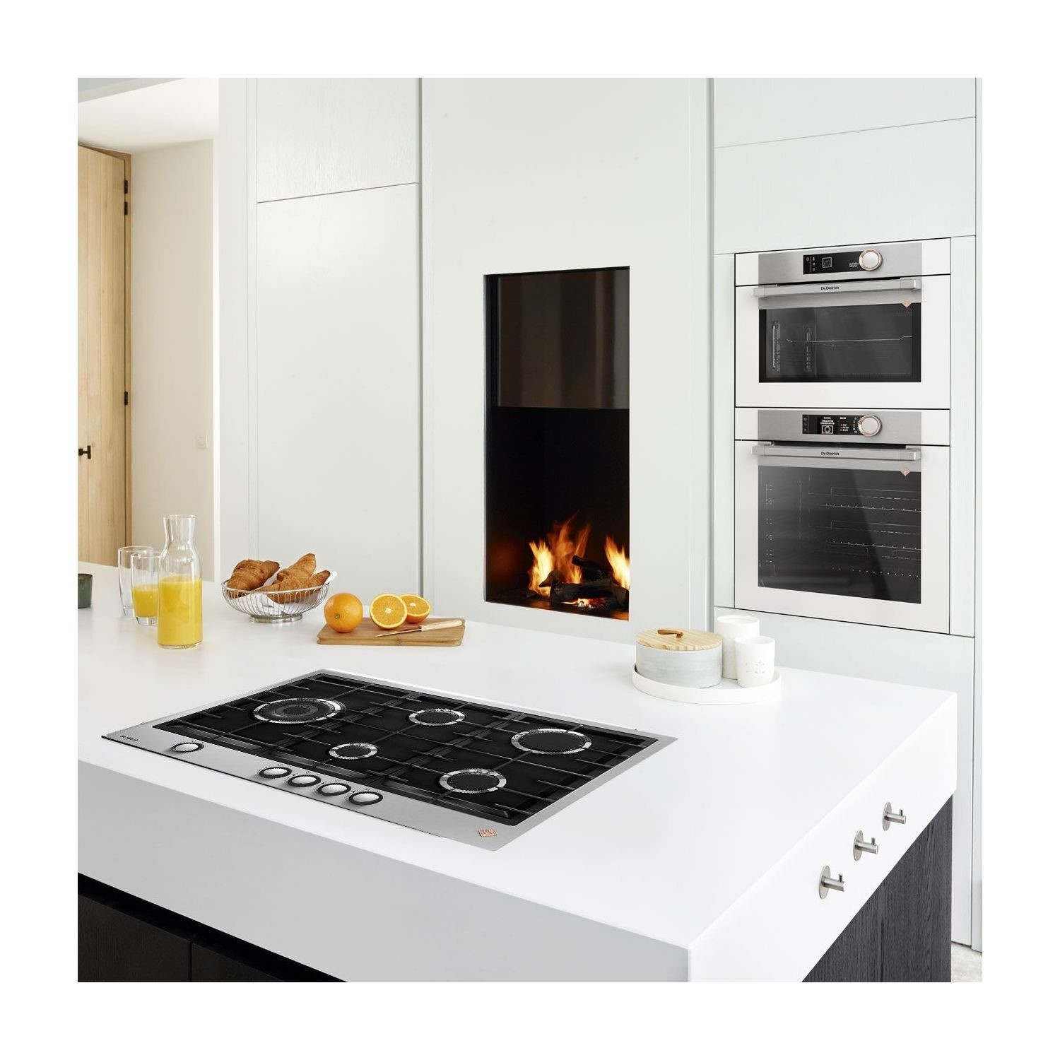 De Dietrich Dpe7729xf 72cm 5 Burner Gas Hob With Cast Iron Pan