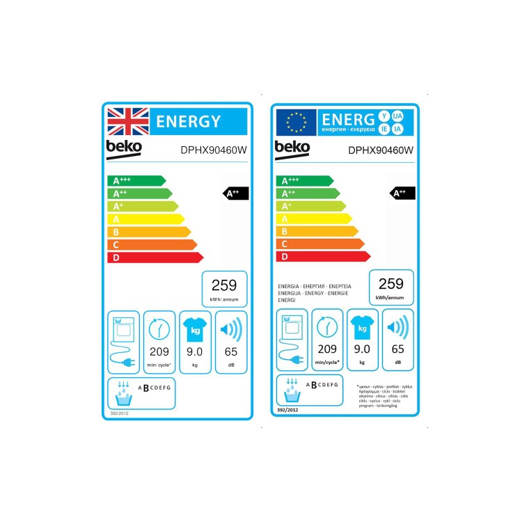 Beko RapiDry 9kg Heat Pump Freestanding Tumble Dryer - White