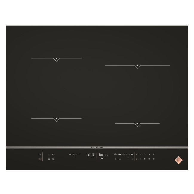 Refurbished 65cm 4 Zone Induction Hob 7 Functions 15 Power Levels - Black