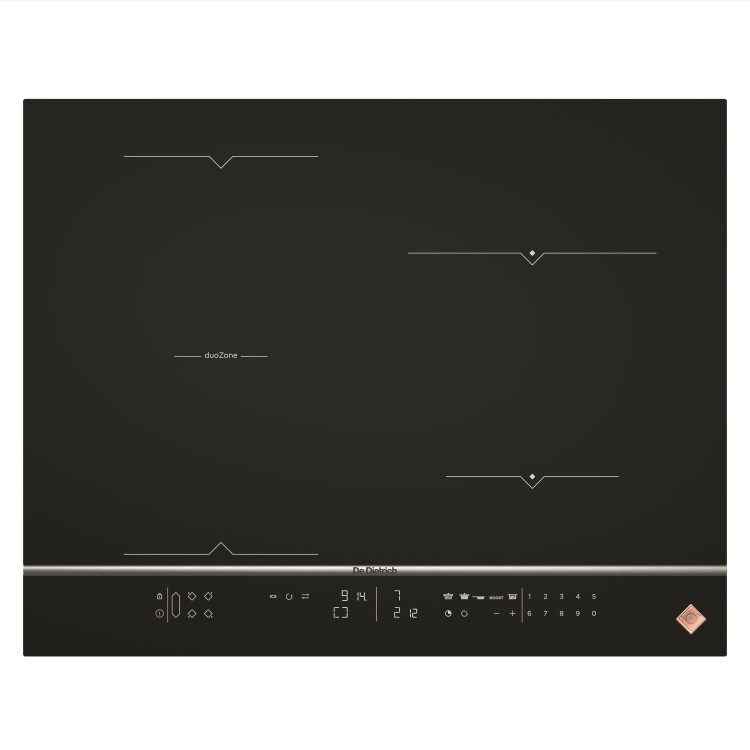 De Dietrich DPI7682X 65cm Duozone Induction Hob 7 Functions 20 Power Levels -  Black