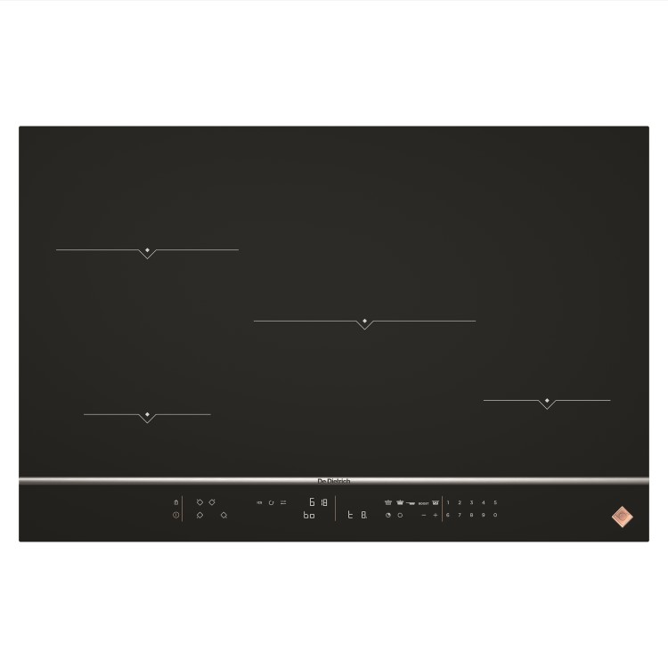 De Dietrich DPI7870X 80cm 4 Zone Induction Hob 4 Functions 20 Power Levels -  Black