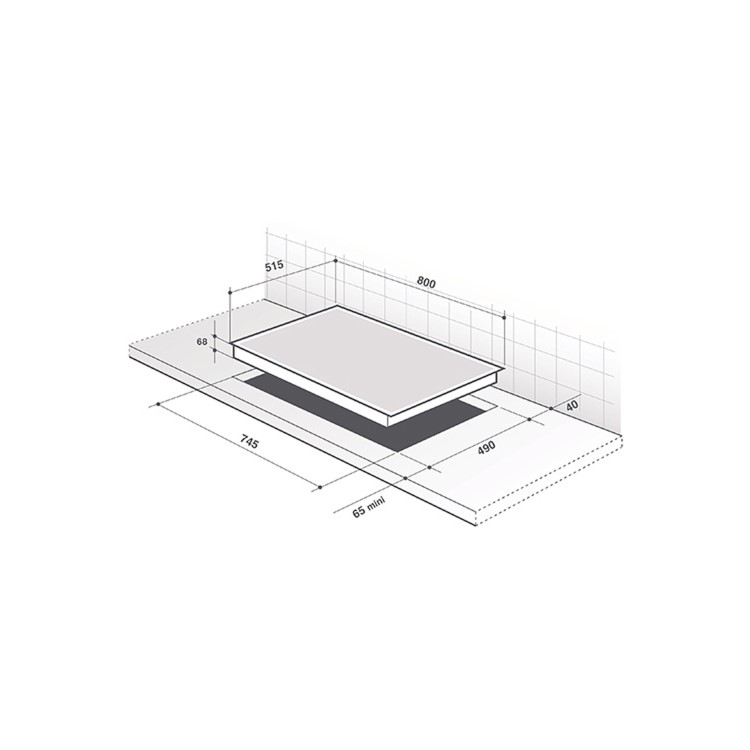 De Dietrich DPI7870X 80cm 4 Zone Induction Hob 4 Functions 20 Power Levels -  Black