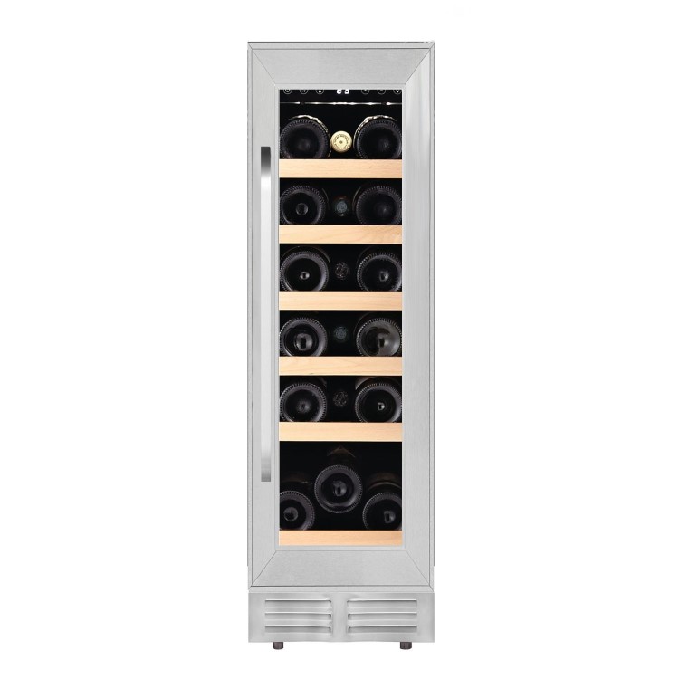 De Santii 19 Bottle Single Zone Built-In Wine Cooler - Stainless Steel