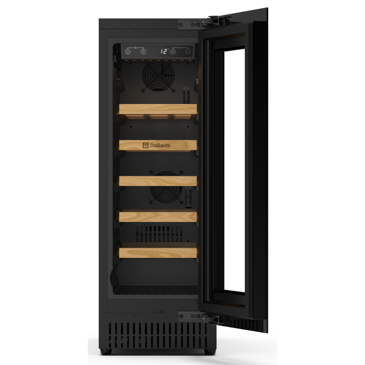 De Santii 18 Bottle Capacity Single Zone Wine Cooler - Black