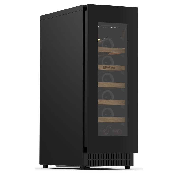 De Santii 18 Bottle Capacity Single Zone Wine Cooler - Black