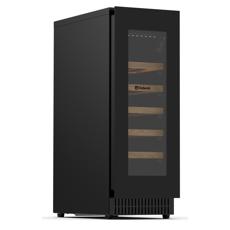 De Santii 18 Bottle Capacity Single Zone Wine Cooler - Black